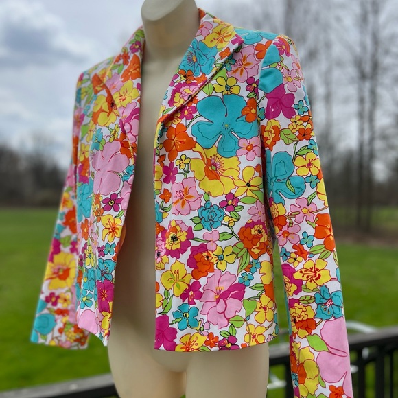 HARVE BENARD BY BENARD HOLTZMAN VIBRANT FLORAL JACKET BLAZER SIZE 10 PETITES - Picture 14 of 15